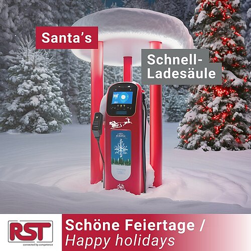 Viele Geschenke, wenig Zeit: Kaum einer weiß die Vorzüge einer #Schnellladesäule so zu schätzen wie der #Weihnachtsmann...